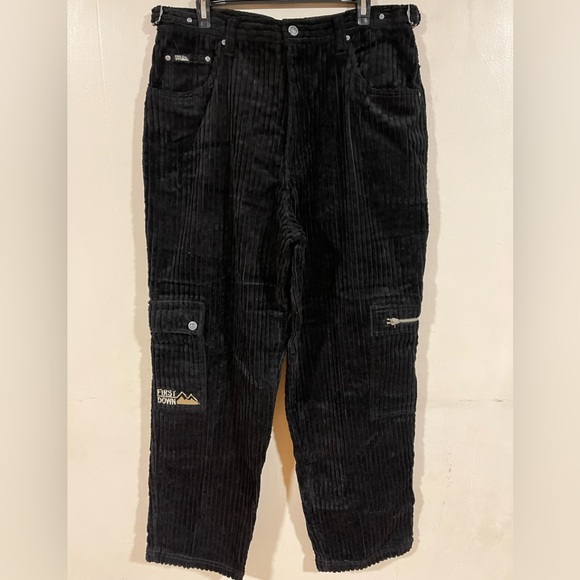 Vintage First Down 80’s Corduroy Black Cargo Pants...